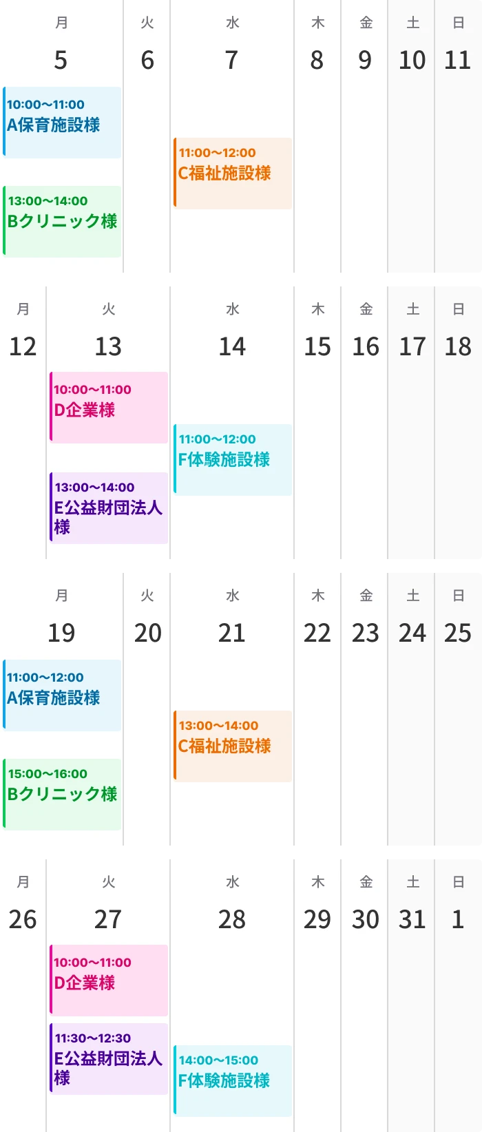 稼働イメージ週3回ゆったり働く
